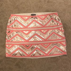 EXPRESS Aztec sequin mini skirt